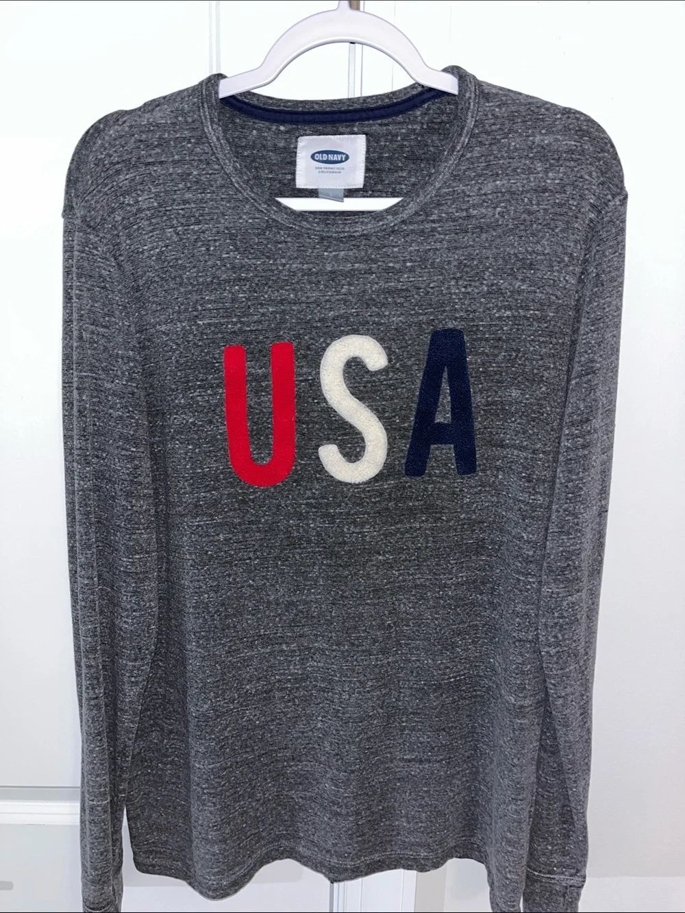 Old Navy Team USA Grey Fleece Long Sleeve Soft Sweatshirt L Mens Soccer